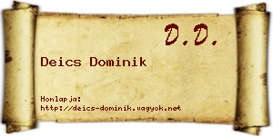 Deics Dominik névjegykártya